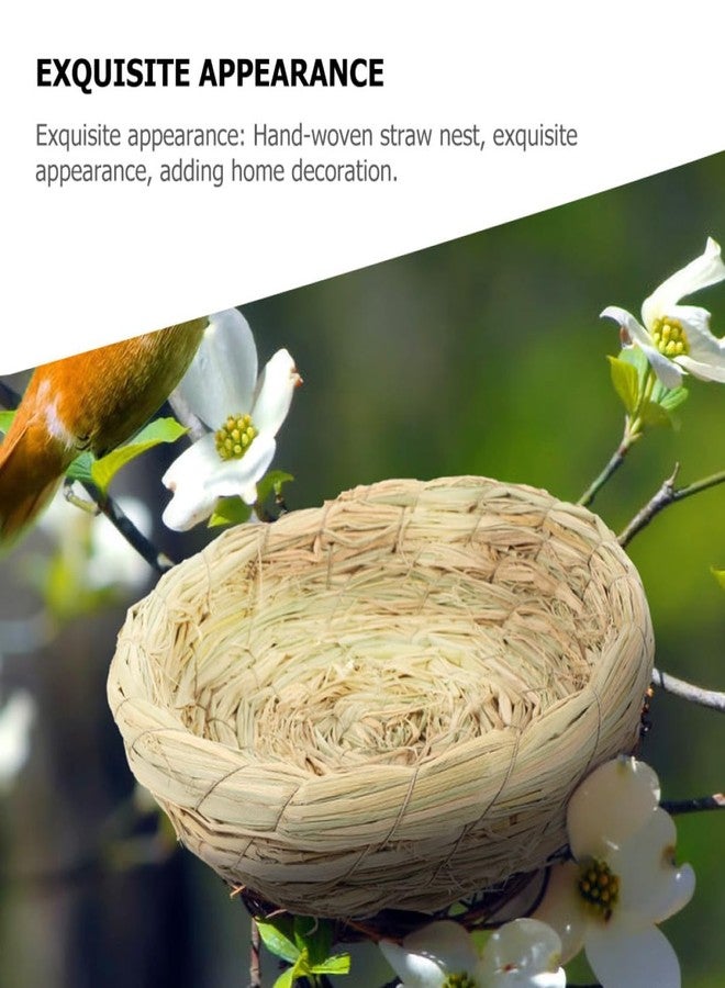 CORHAD Woven Bird Spawning Nest Straw Nest Bed Animal Breeding Bed Flat Base Hatch House for Dove Pigeon Parrot Turtle Quail Macaw Cuckoo Sparrow Animal - Image 4
